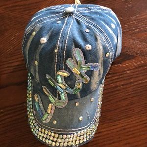 Lucky Ladies Bling Hat Baseball Cap OS